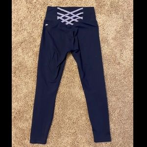Fabletics Powerhold Navy Blue/Lilac Leggings